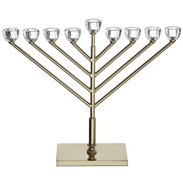חנוכיה מהודרת דגם חב"ד - גימור זהב