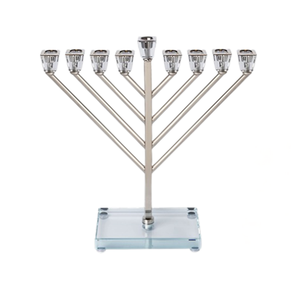 תמונה של חנוכייה "אור הזהב" דגם חב"ד מוכספת