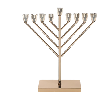 חנוכייה "אור הזהב" דגם חב"ד מוזהבת