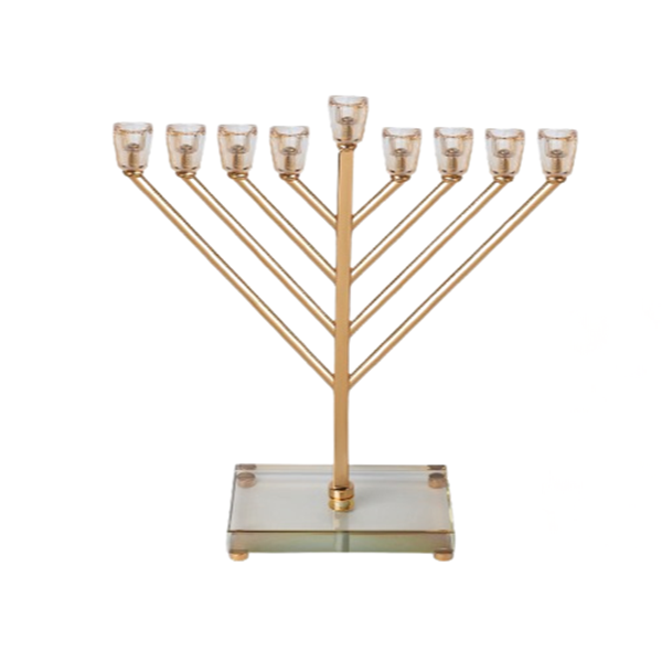  חנוכייה "אור הזהב" דגם חב"ד מוזהבת 