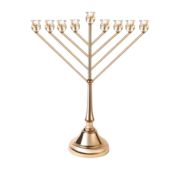 חנוכייה "אור הזהב" ענקית דגם חב"ד - מוזהבת