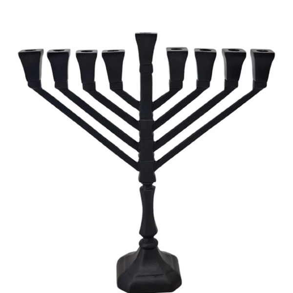 חנוכייה "BRASS BLACK" דגם חב"ד - גודל קטן