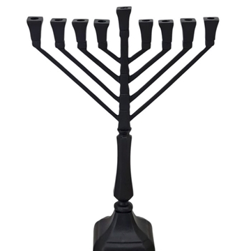 חנוכייה "BRASS BLACK" דגם חב"ד - גודל בינוני
