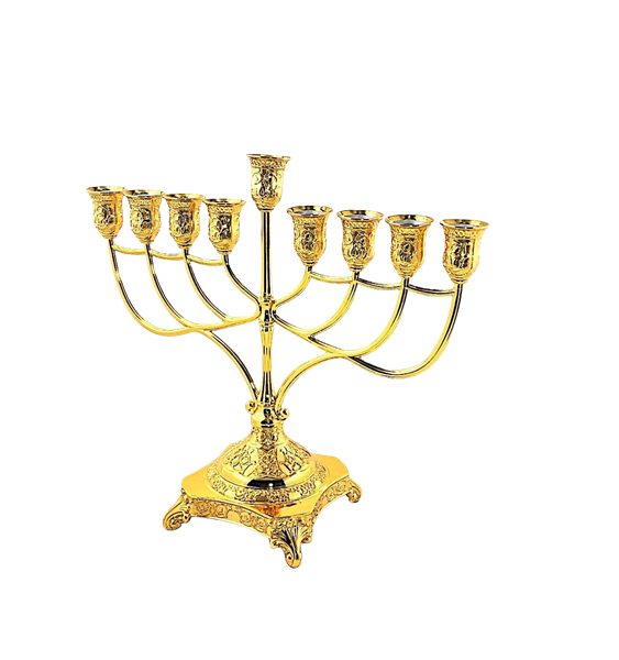  חנוכיה מוזהבת - דגם "אבי מלכות